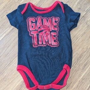 NBA Basketball Game Time short sleeve baby one piece black bodysuit